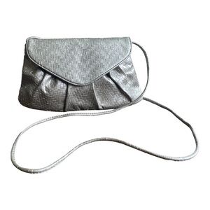 Neiman Marcus Small Vintage Silver Metallic Crossbody Bag